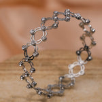 Silver Ring Cum Bracelet with Stone for Women