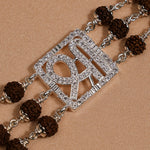Rudraksha Silver Shree Brooch Triple Line Bracelet