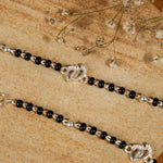 Black Beads with Silver Baby Feet Nazariya for Kids