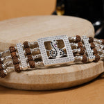 Rudraksha Silver Goga Four Line Bracelet