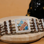 Rudraksha Silver Jay Thakar Five Lines Bracelet