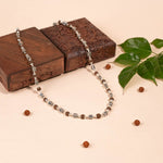 Authentic Rudraksha Silver Mala (Square Bead)