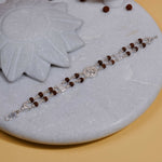 Buy Rudraksha Silver Double Line Bracelet with Central Om