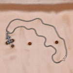 Orignal Rudraksha Trishul Om Damru Pendant With Silver Chain