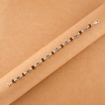 Authentic Rudraksha Silver Square Cylinder Bracelet.