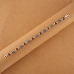 Authentic Rudraksha and Hollow Cylindrical Silver Beads Bracelet