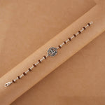 Orignal Rudraksha Silver Bracelet With Ganesh in a Circular Sphere
