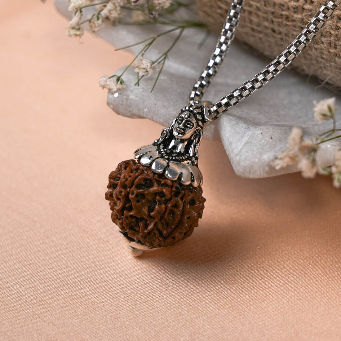 Adiyogi Pendant (11 Mukhi Nepali Rudraksha) With Chain