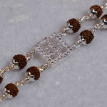 Trishul Square Silver Rudraksha Bracelet