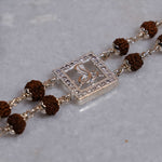 Rudraksha Silver Naag Double Line Bracelet