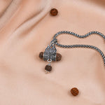 Rudraksha Trishul Pendant With Silver Chain