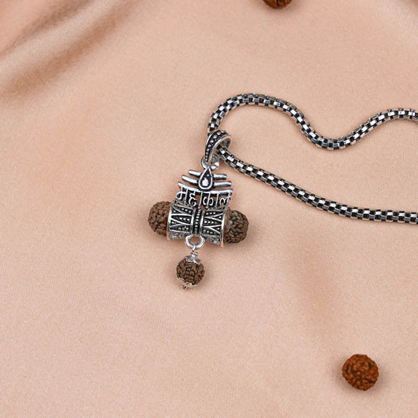 Rudraksha Mahakaal Damru Pendant