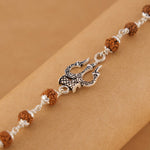 Rudraksha Silver Trishul Bracelet