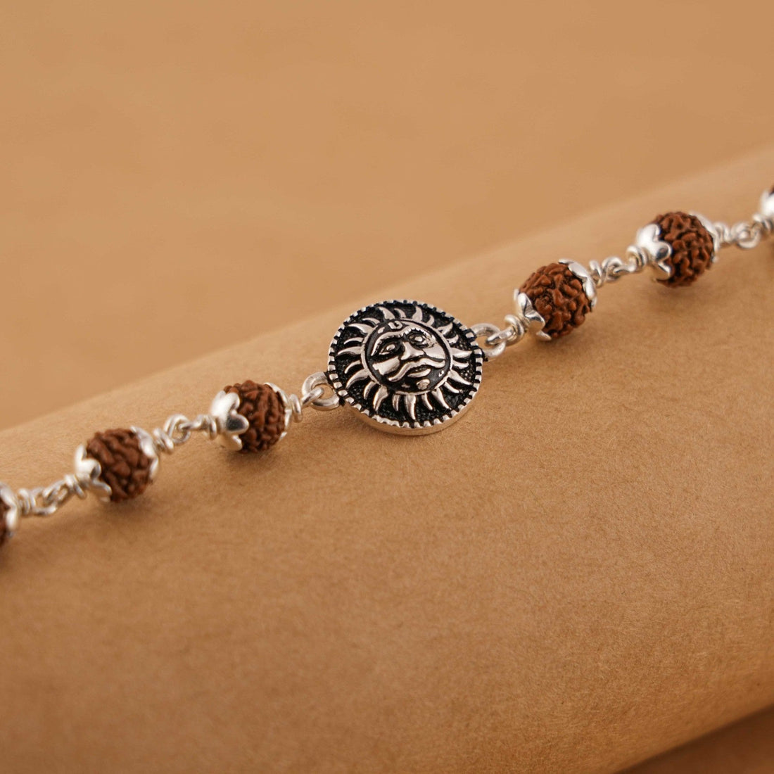 Rudraksha Silver Suryadev Bracelet