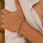 Orignal Rudraksha Silver Bracelet (Hexagon)