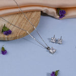 Square Diamond Pendant Set For Women