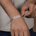 Buy Rudraksha Silver Goga Brooch Double Line Bracelet