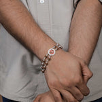 Pure Round Om Silver Rudraksha Bracelet
