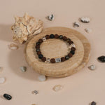Authentic Rudraksha with Lava, Pyrite & Spatik Beads Bracelet
