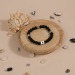 Authentic Black Rudraksha with Om Namah Shivay Silver Beads Bracelet