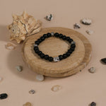 Authentic Ebony Karungali with Om Silver Beads Bracelet
