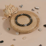 Authentic Pyrite Stone with Om Silver Beads Bracelet