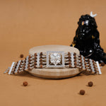 Authentic Rudraksha Silver Roaring Lion Five Lines Bracelet