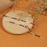 Authentic Black Beads Multicolor Tortoise Om Silver Nazariya for Kids