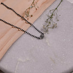 Authentic Black Beads Mangal Sutra with Beaded Silver Circular Pendant for Women