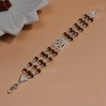 Authentic Rudraksha Silver Shree Triple Line Bracelet