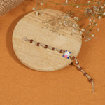Authentic Rudraksha Silver Bracelet with Colorful Teddy Bear Single Line for Kids