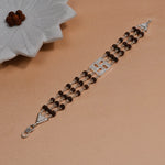 Authentic Rudraksha Silver Swastik Triple Line Bracelet