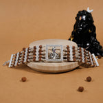 Authentic Rudraksha Silver Goga Five Lines Bracelet