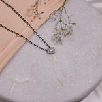 Authentic Solitaire Square Shape Mangalsutra in Silver 92.5