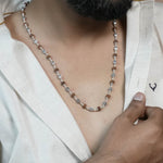 Authentic Rudraksha Silver Mala (Oval Beads)