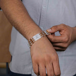 Orignal Rudraksha Silver Diamond Ganesh Triple Line Bracelet