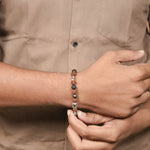Orignal Rudraksha with Lava, Pyrite & Spatik Beads Bracelet