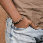 Organic Pyrite Stone Beads Bracelet