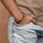 Organic Tiger Eye Stone Beads Bracelet