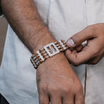 Orignal Rudraksha Silver Goga Four Line Bracelet