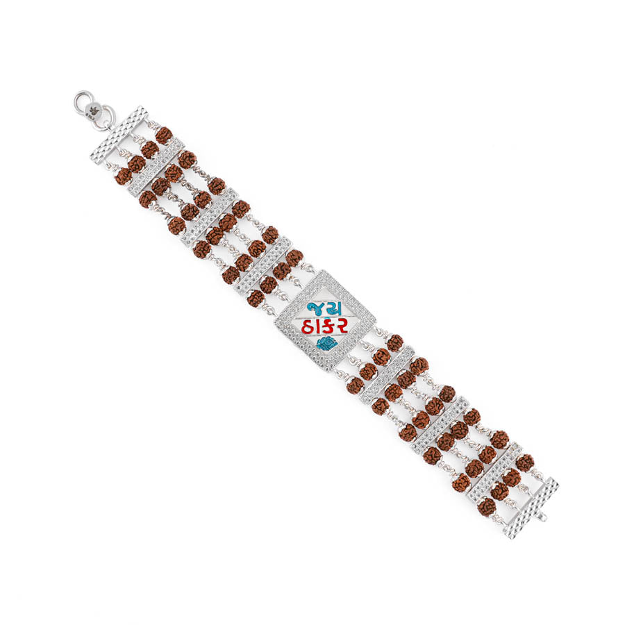 Jay Thakar Silver Rudraksha Bracelet
