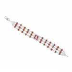 Premium Red Ganesh Triple Row Rudraksha Bracelet