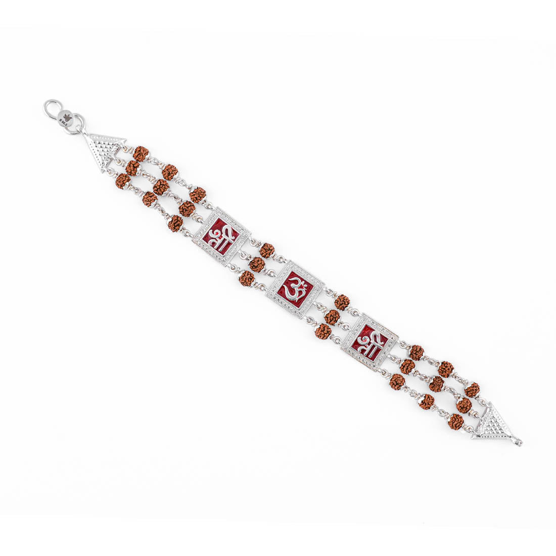 Original Rudraksha Om Shree Triple Line Bracelet