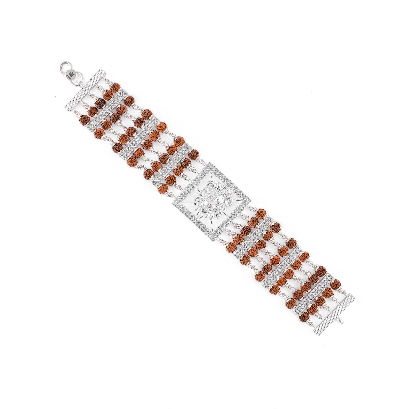 Premium Lion Five Row Rudraksha Bracelet