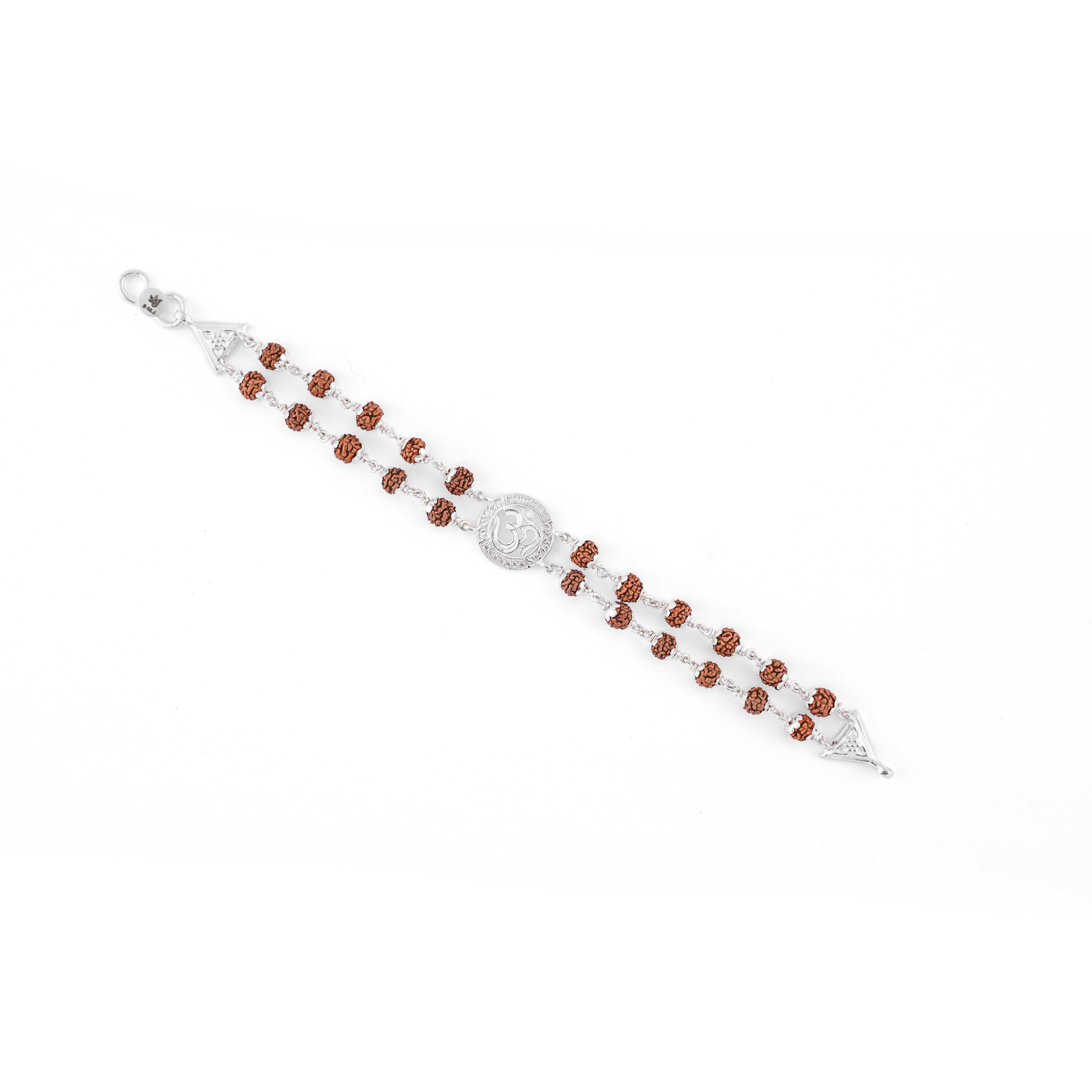 Premium Sacred Om Double Row Rudraksha Bracelet