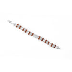 Real Silver Rakhi with Real Rudraksha, Om Embedded in Surya, Double Line Design for Men