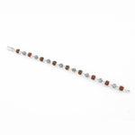 Rudraksha Silver Om Beads Capping Bracelet