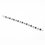 Black Rudraksha Silver Om Beads Capping Bracelet