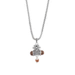 Rudraksha Damru & Lord Shiva Third Eye Pendant with Silver Chain
