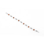 Premium Rudraksha and Hollow Mesh Silver Beads Bracelet